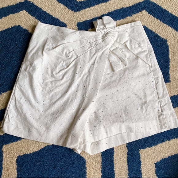 🐚 REBECCA TAYLOR WHITE BLACK TIE DETAIL HIGH WAIST SKORT! - Picture 6 of 13